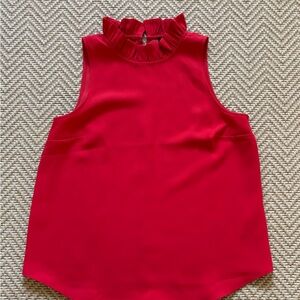 J. Crew red ruffle neck tank blouse